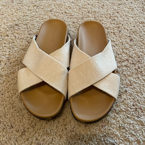 Rothy's | The Weekend Slide Sandal Open Toe Crossing Hemp Straps Size 8.5 - Picture 6 of 10